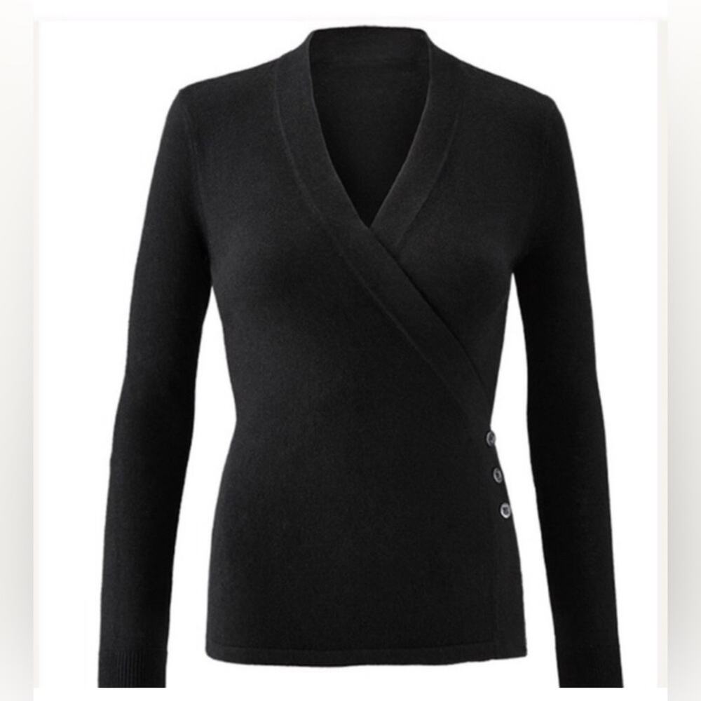 CAbi Ballet Wrap Cardigan Style 3160 Black Size M Capsule Wardrobe Minimalist